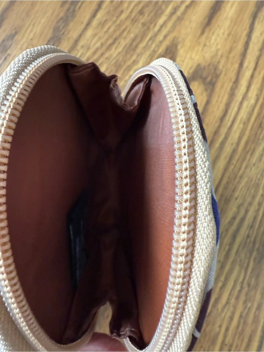Franco Sarto Multicolor Geometric zip around round change coin purse with clip